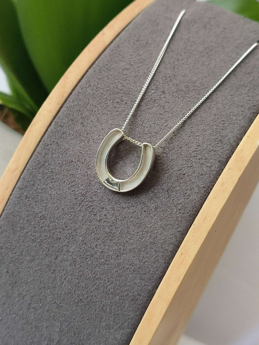 Horseshoe Memorial Necklace in Sterling Silver - Samuel Perry