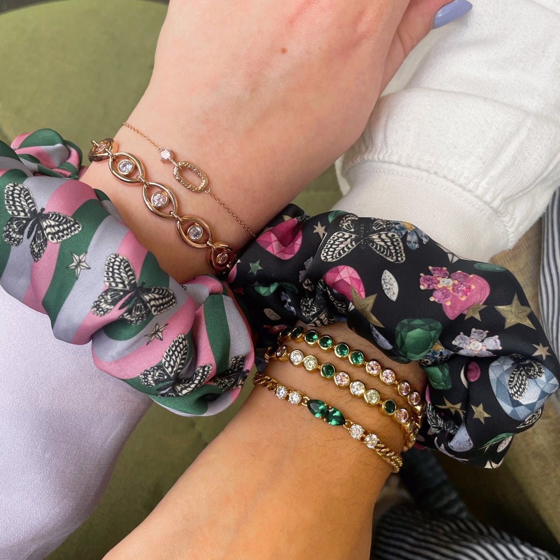 Iris Eye Bracelet Lilac, Rose Pink CZ and Rose Gold - Samuel Perry