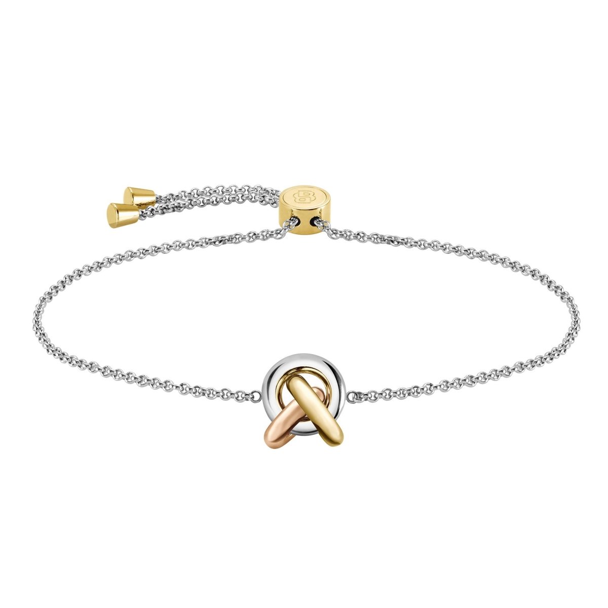 Ladies BOSS Harmonie Three Colour Circle Link Toggle Bracelet - Samuel Perry