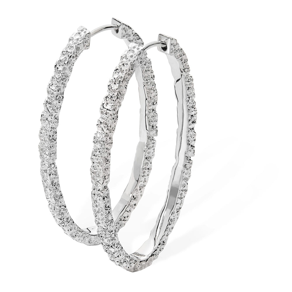 Large Hula Hoop Earrings in Sterling Silver - Samuel Perry