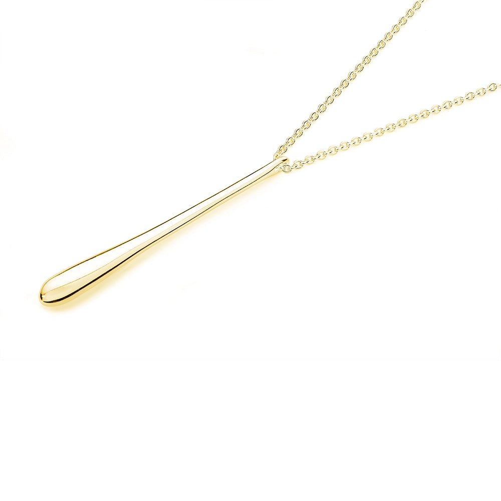 Long Drop Necklace in Gold Vermeil - Samuel Perry
