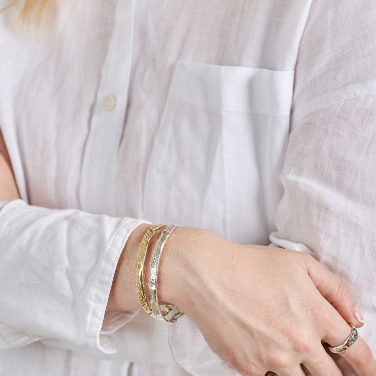 Luna Sterling Silver Bangle - Samuel Perry
