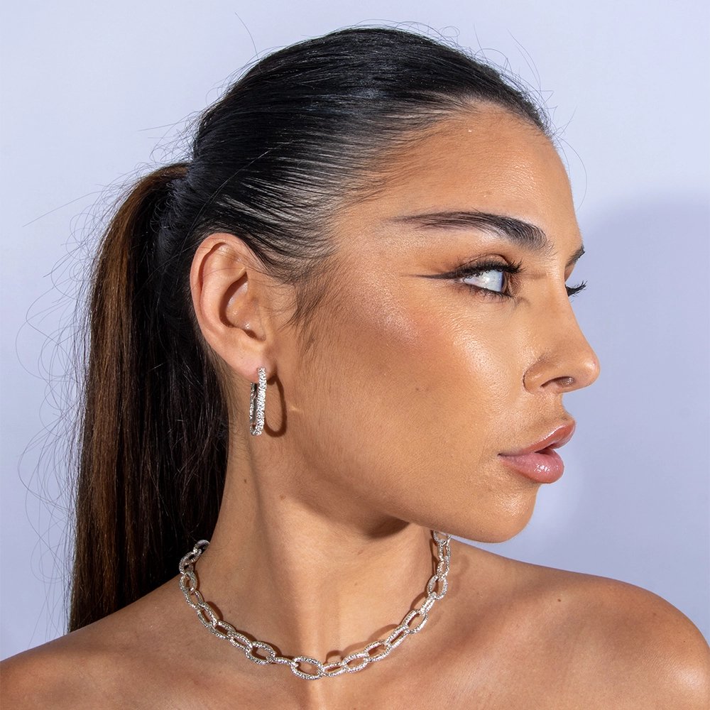 Medium Hula Hoop Earrings in Sterling Silver - Samuel Perry