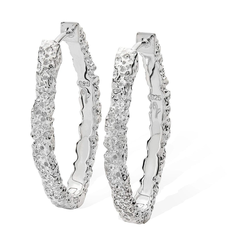 Medium Hula Hoop Earrings in Sterling Silver - Samuel Perry