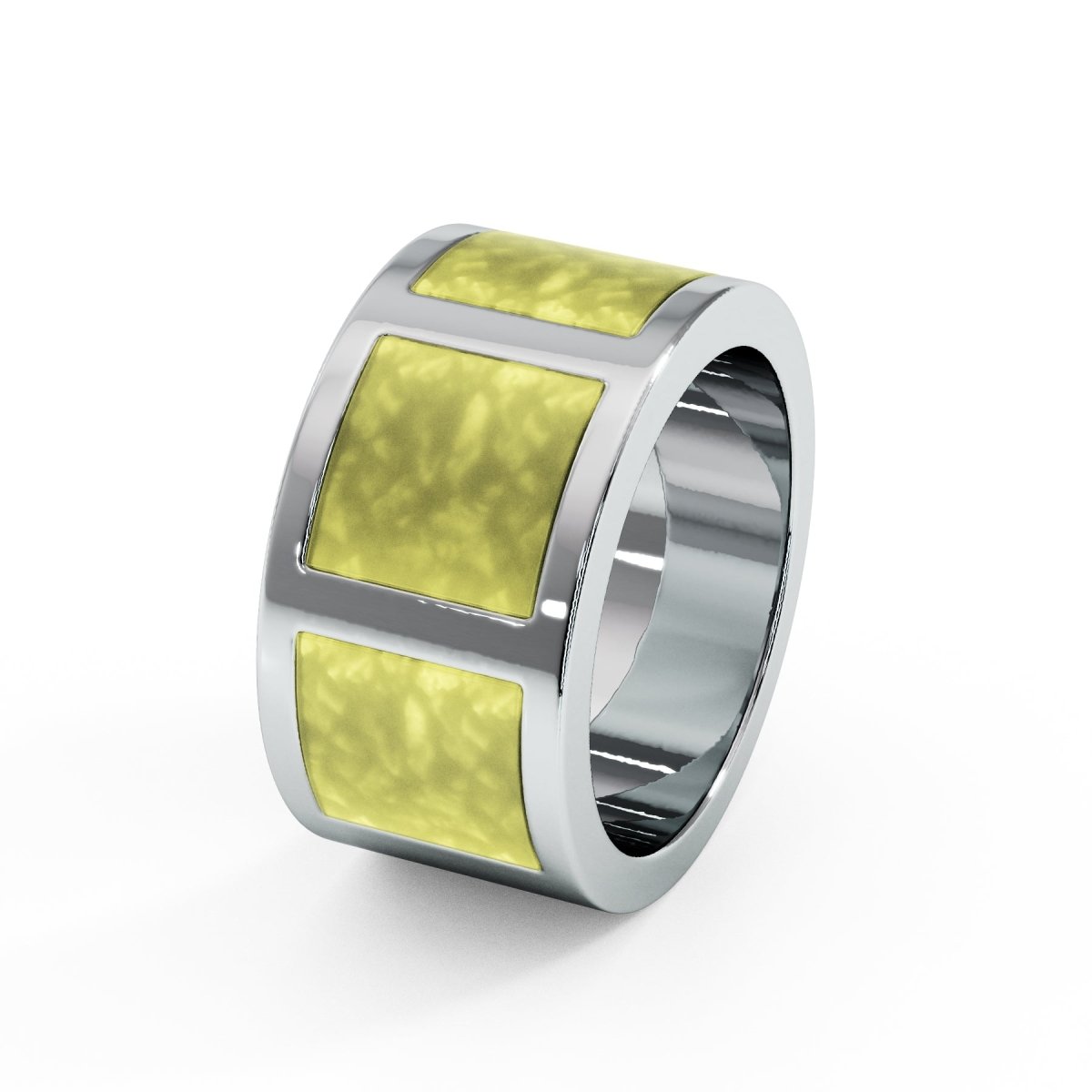 Mens Triple Square Memorial Ashes Ring - Samuel Perry