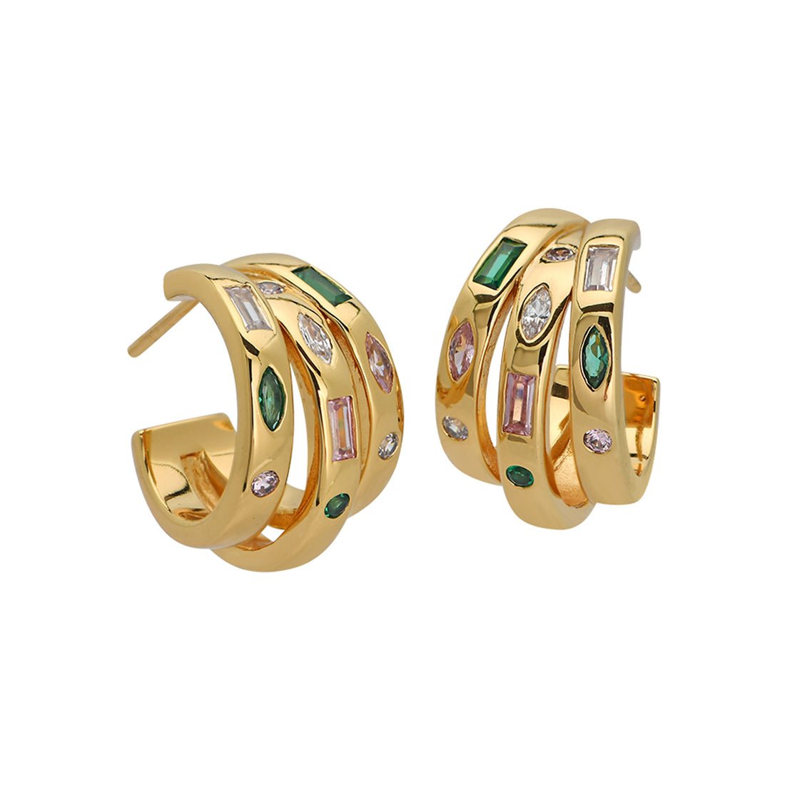 Mila Illusion Hoops Flamingo CZ and Gold - Samuel Perry