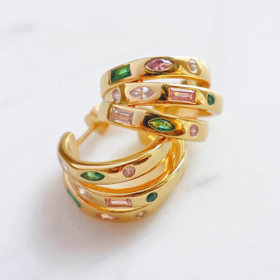 Mila Illusion Hoops Flamingo CZ and Gold - Samuel Perry