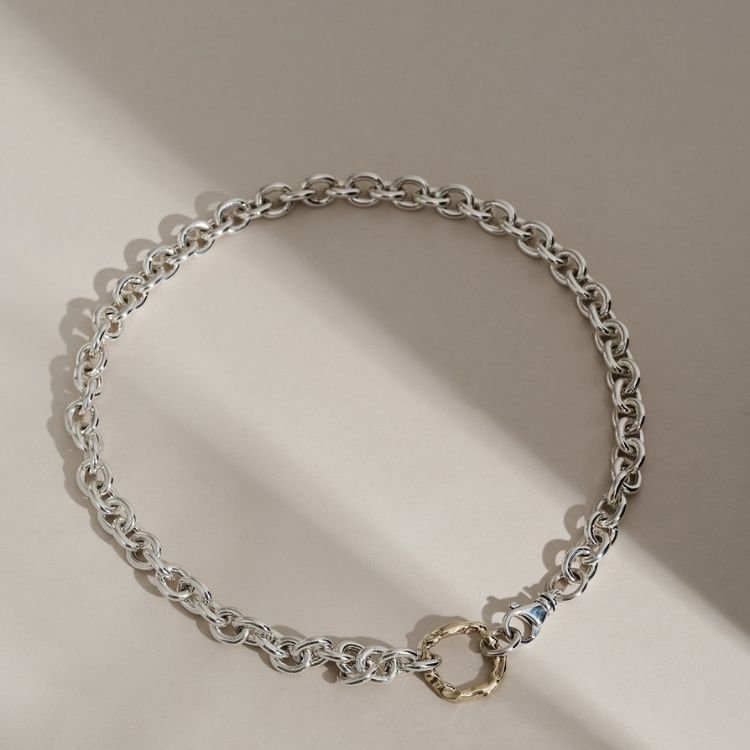 Molten Halo Chunky Choker in Sterling Silver and 9ct Yellow Gold - Samuel Perry