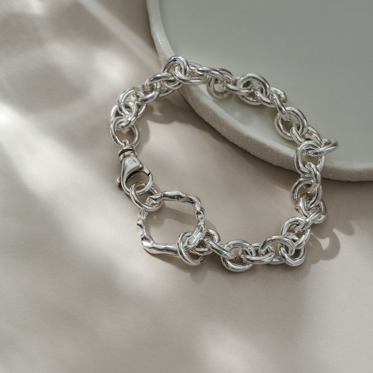 Molten Halo Chunky Sterling Silver Bracelet - Samuel Perry