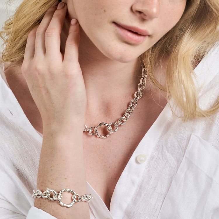Molten Halo Chunky Sterling Silver Bracelet - Samuel Perry