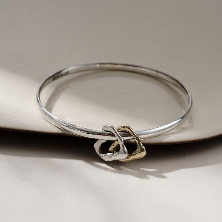 Molten Heart Charm Bangle - Samuel Perry