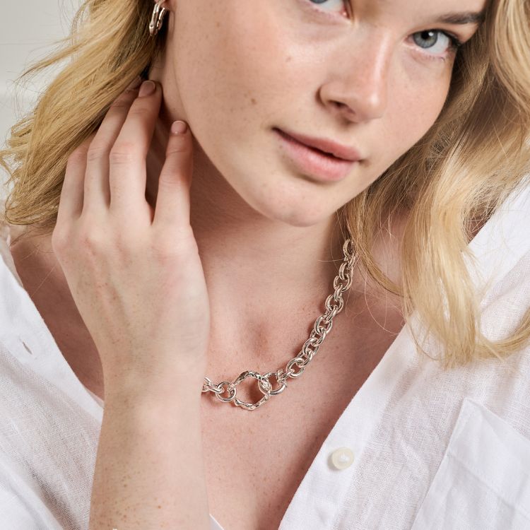 Molten Sterling Silver Hoops - Medium - Samuel Perry