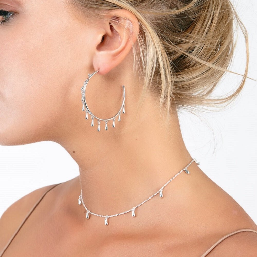 Multi Drop Hoops in Gold Vermeil - Samuel Perry