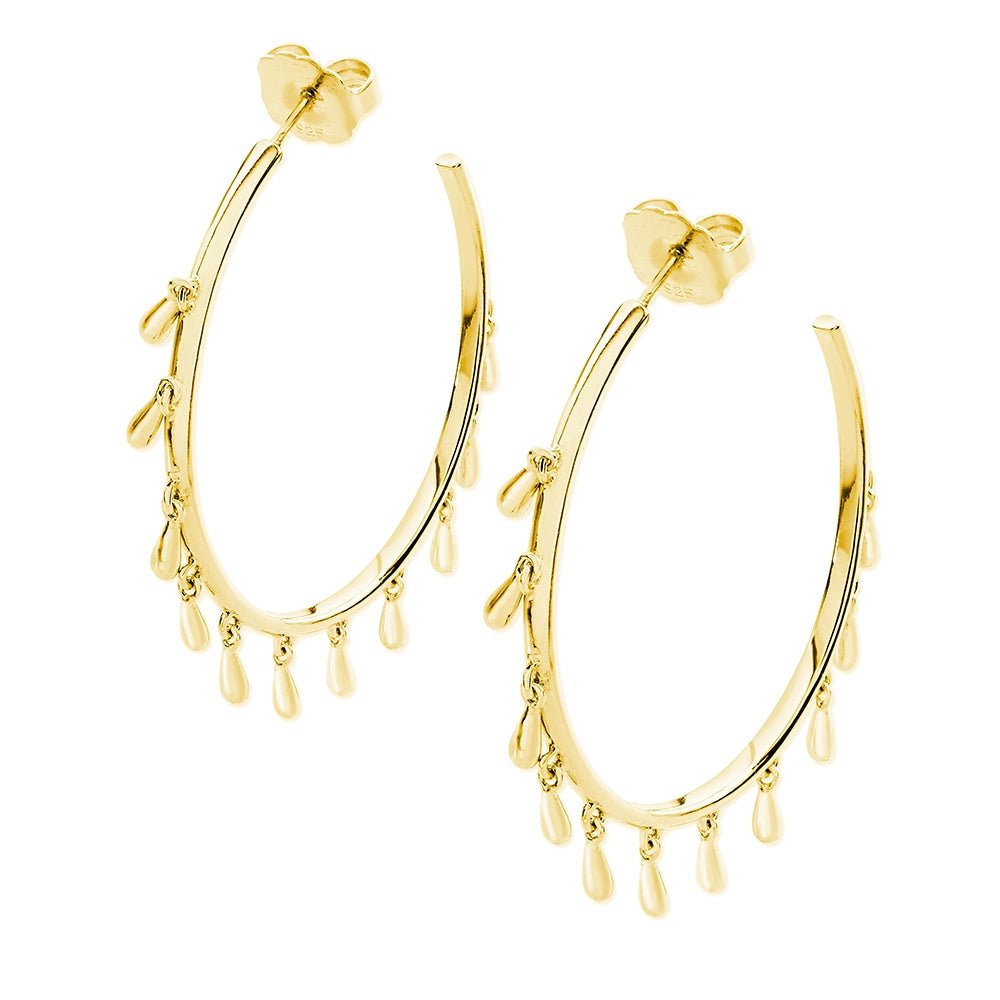 Multi Drop Hoops in Gold Vermeil - Samuel Perry