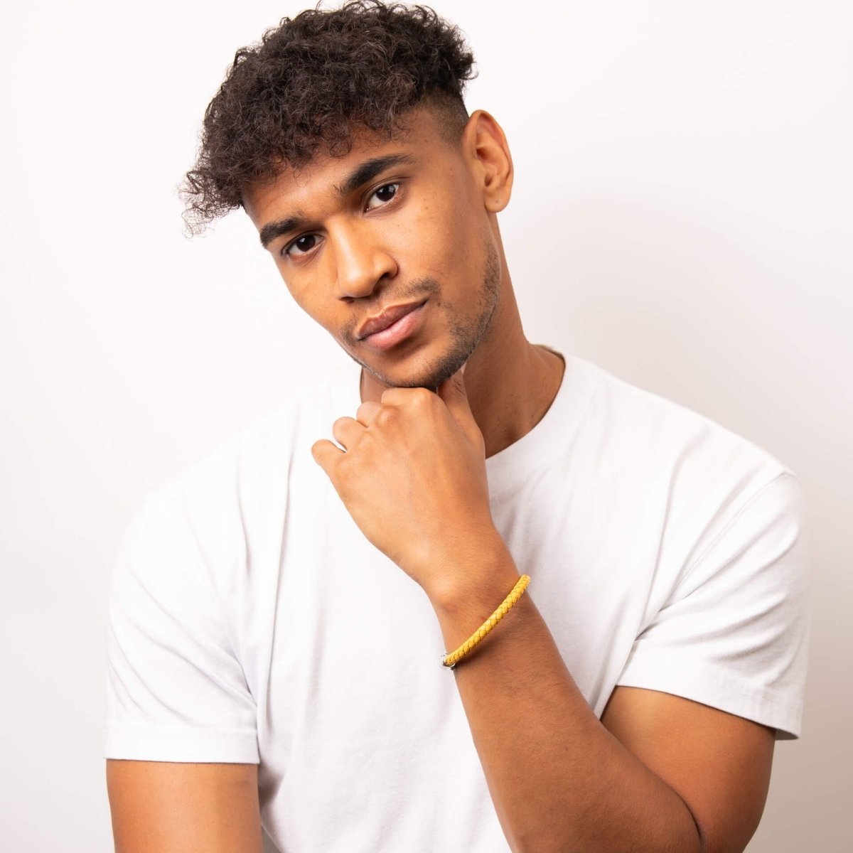 Mustard Yellow Leather Bracelet - Samuel Perry
