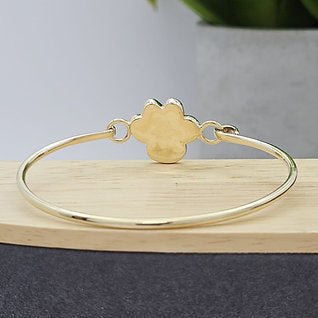 Paw Print Halo Memorial Hook Bangle in 9ct Yellow Gold - Samuel Perry