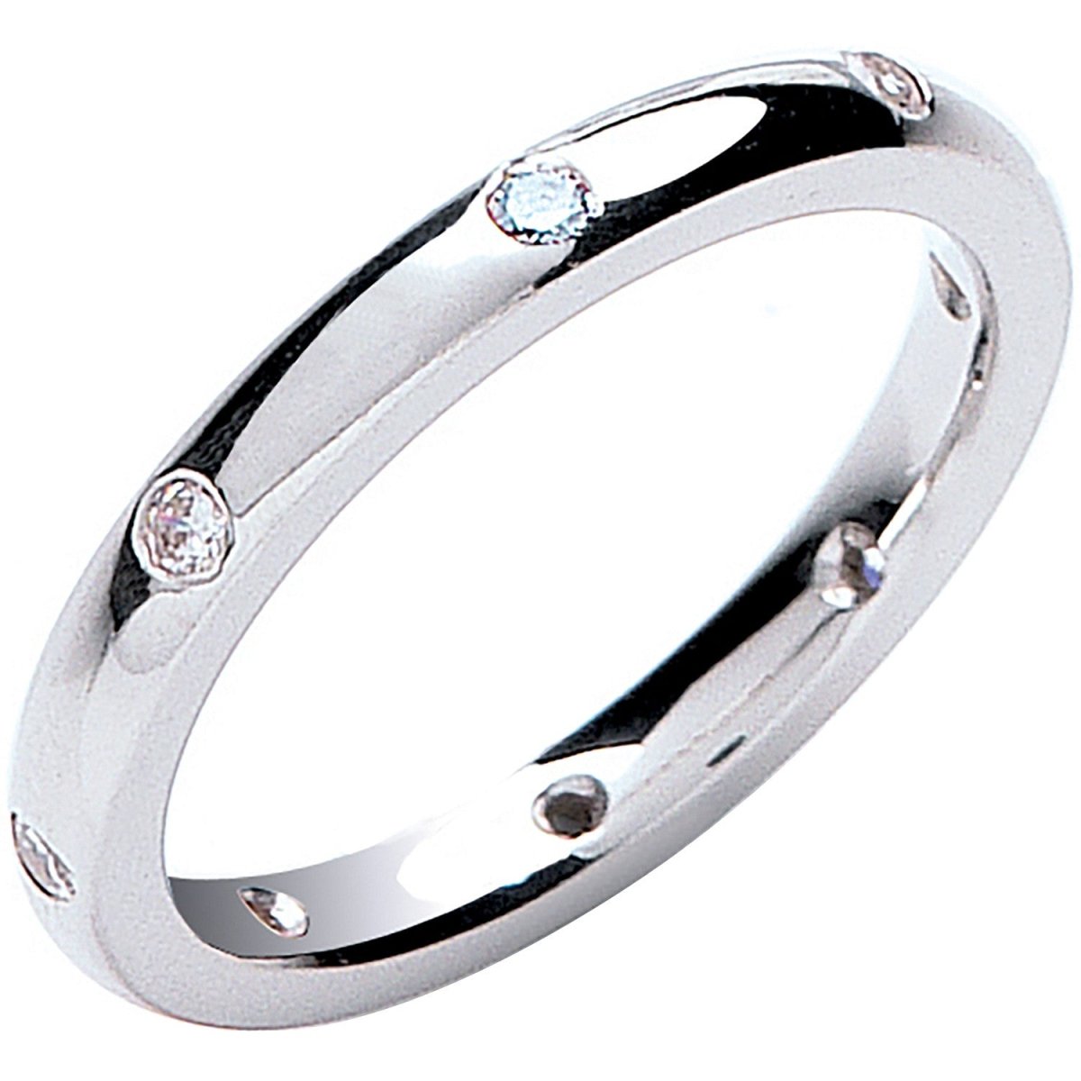 Platinum 0.13ctw Diamond 2mm Court Wedding Band - Samuel Perry