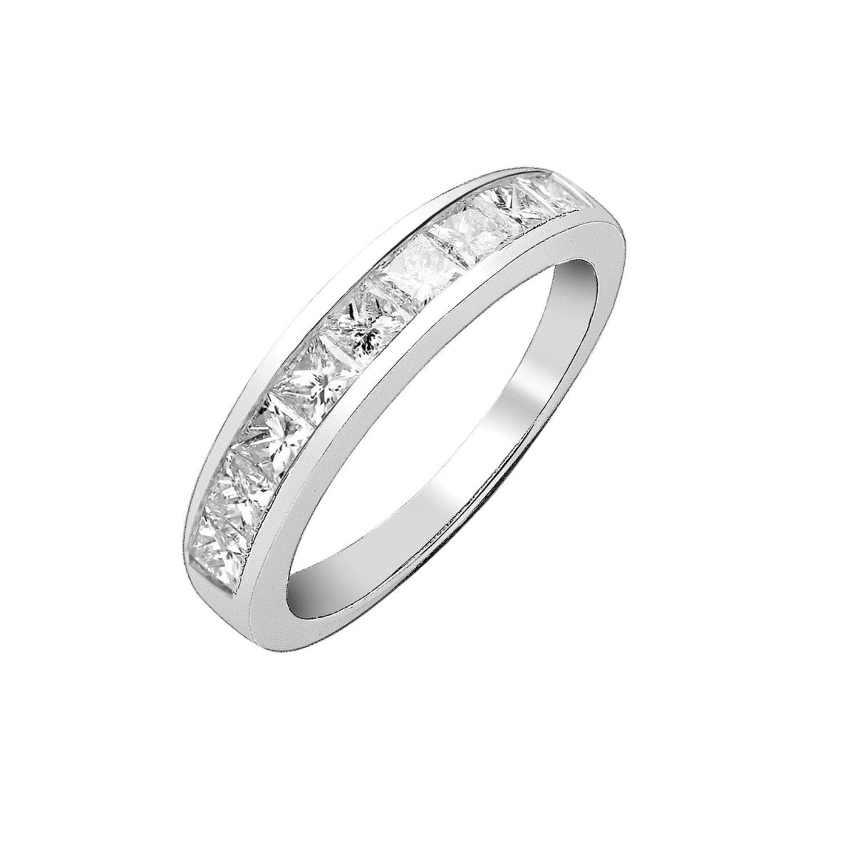 Platinum 1.00ct Princess Cut Diamond Eternity Ring - Samuel Perry