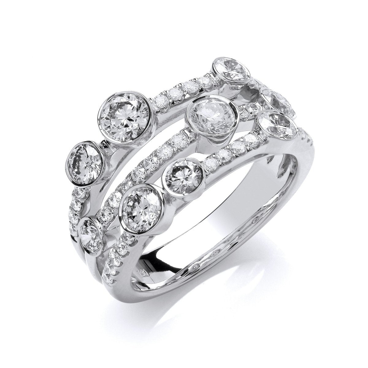 Platinum 1.70ct G/H SI Diamond Dress Ring - Samuel Perry