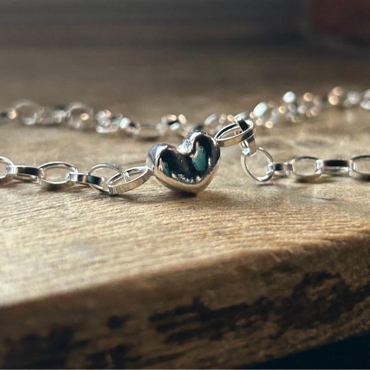 Puffy Heart Silver Choker - Samuel Perry