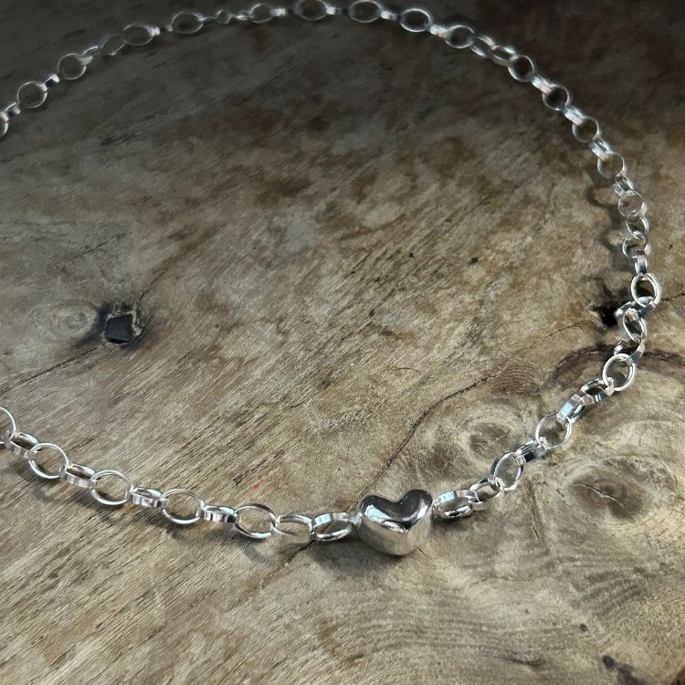 Puffy Heart Silver Choker - Samuel Perry