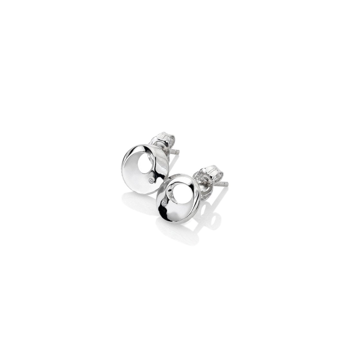 Quest Circle Stud Earrings - Plain - Samuel Perry
