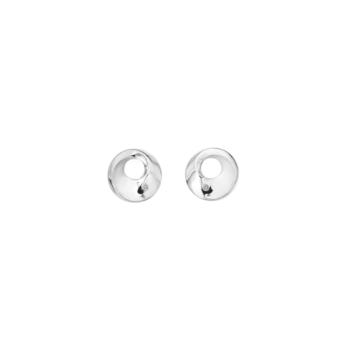 Quest Circle Stud Earrings - Plain - Samuel Perry