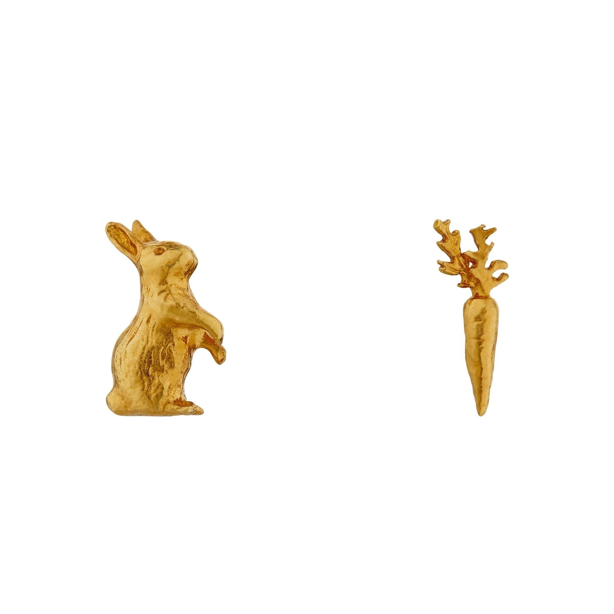 Rabbit & Carrot Asymmetric Earrings - Samuel Perry