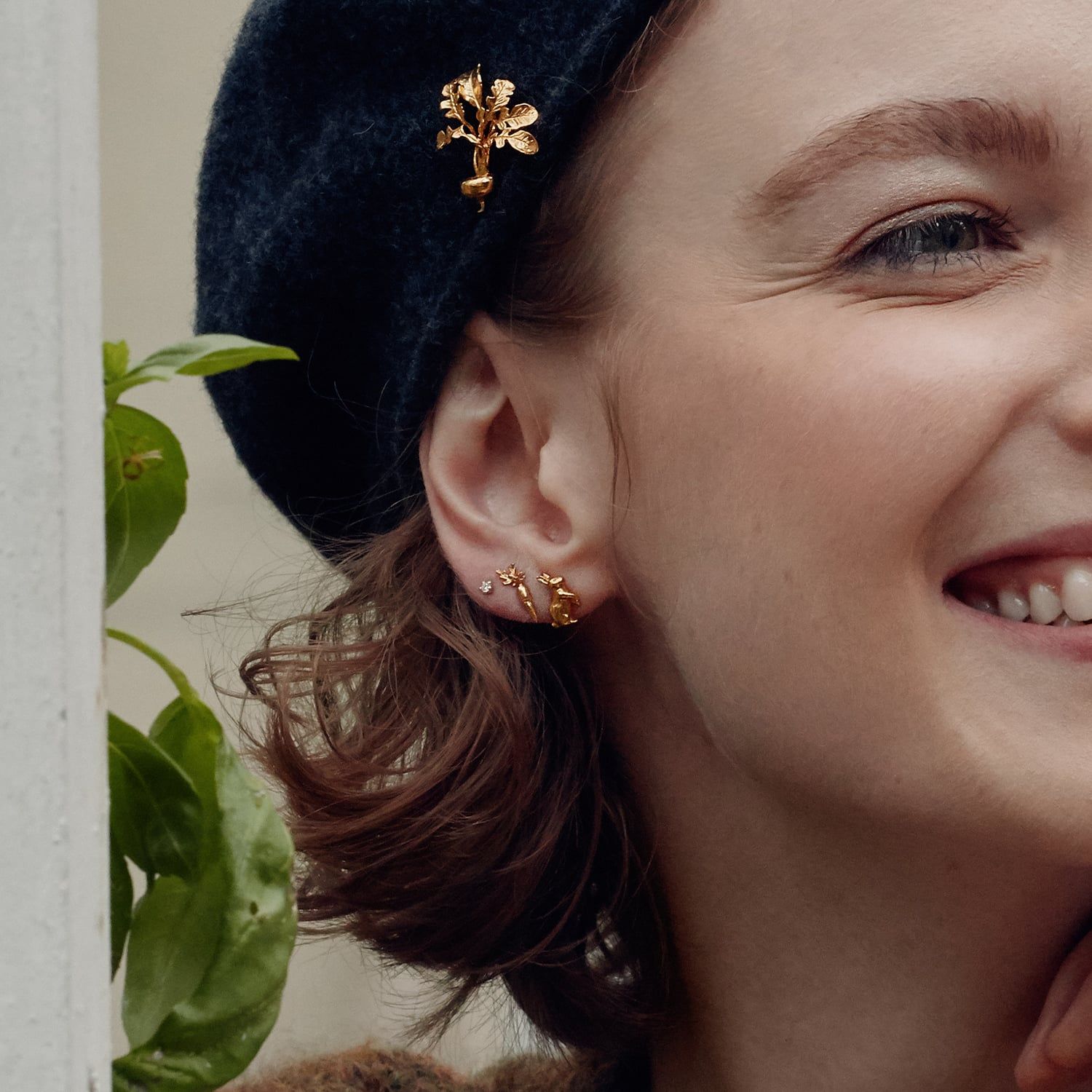 Rabbit & Carrot Asymmetric Earrings - Samuel Perry