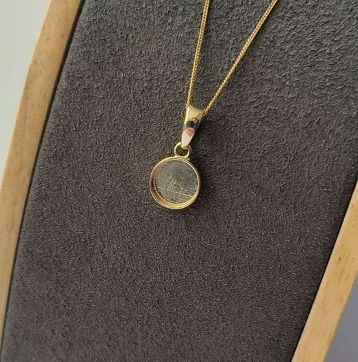 Round Memorial Necklace in 9ct Yellow Gold - Samuel Perry