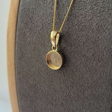 Round Memorial Necklace in 9ct Yellow Gold - Samuel Perry