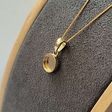 Round Memorial Necklace in 9ct Yellow Gold - Samuel Perry