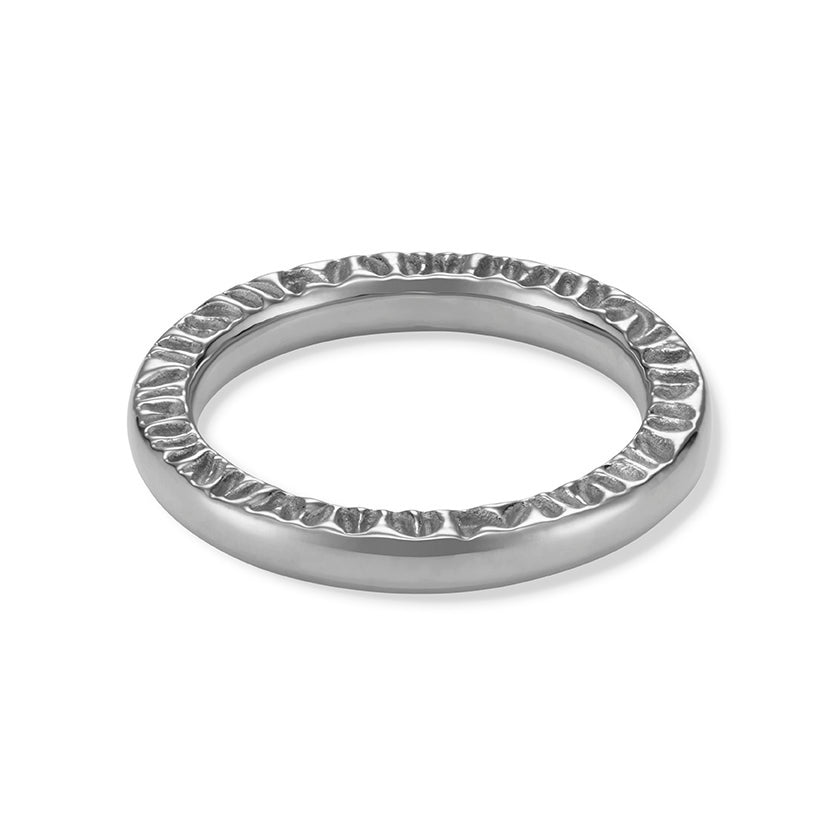 Secret Texture Stacking Ring in NHS AgAIN Silver - Samuel Perry