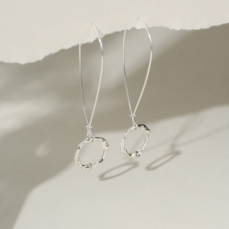 Small Molten Halo Drop Earrings - Samuel Perry