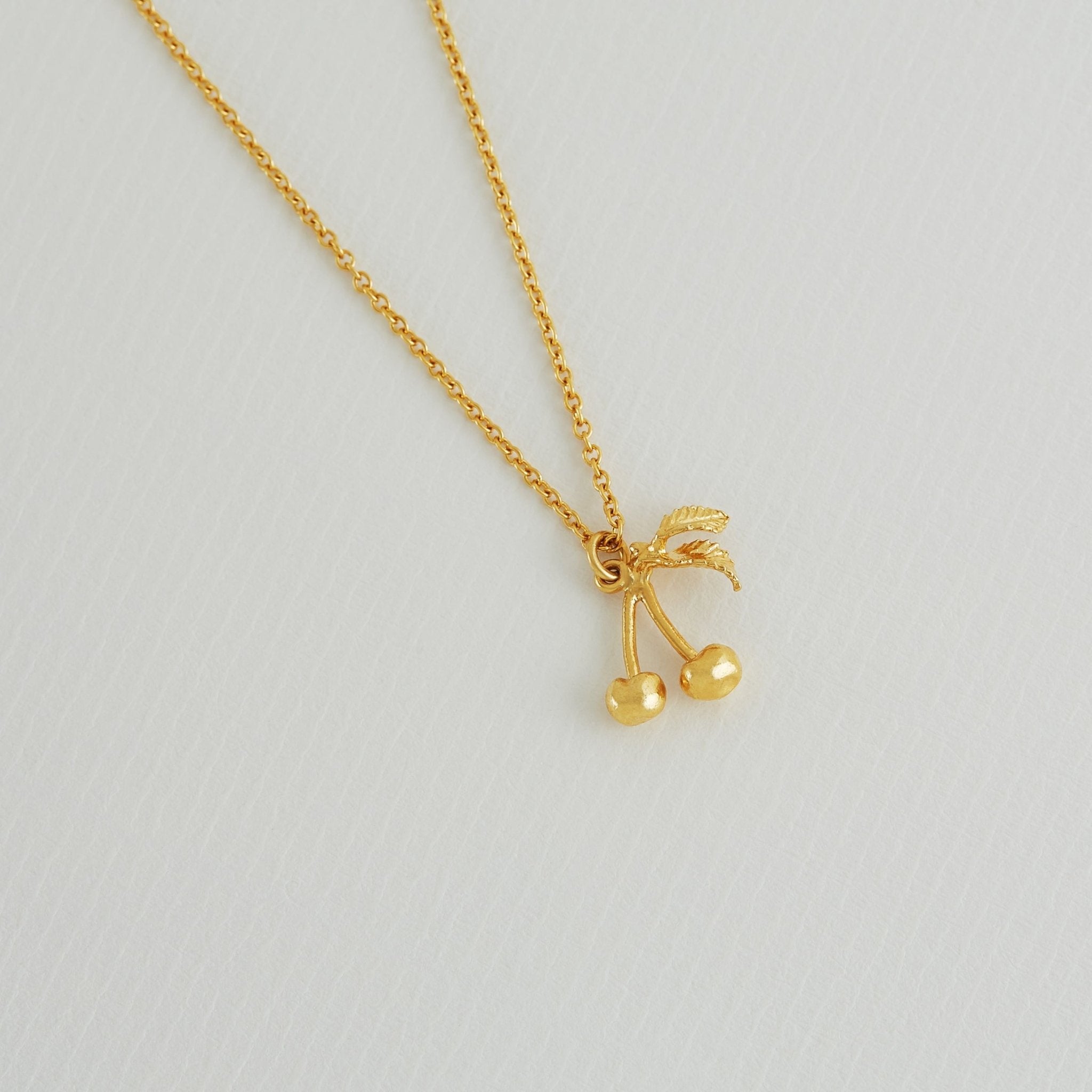 Small & Sweet Cherry Necklace Gold Plated - Samuel Perry