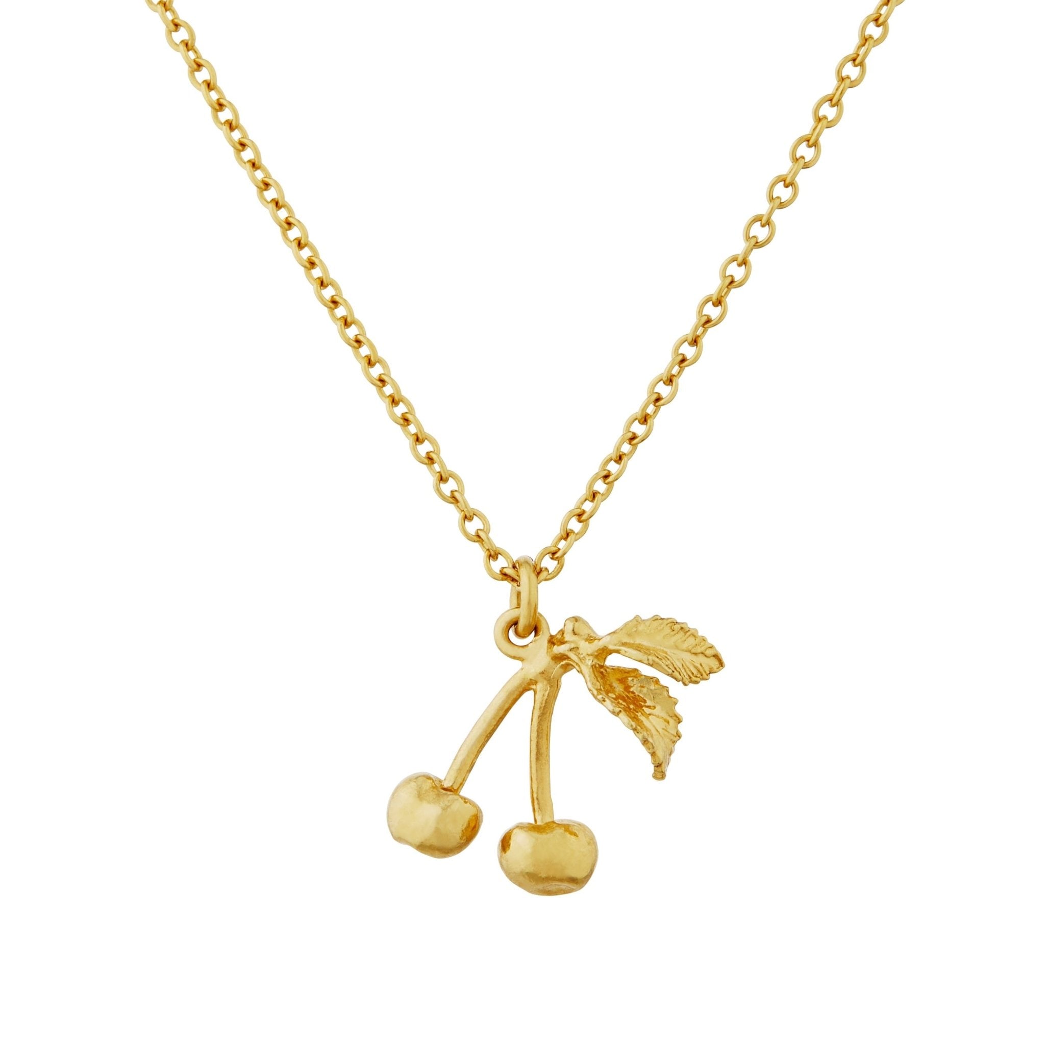Small & Sweet Cherry Necklace Gold Plated - Samuel Perry