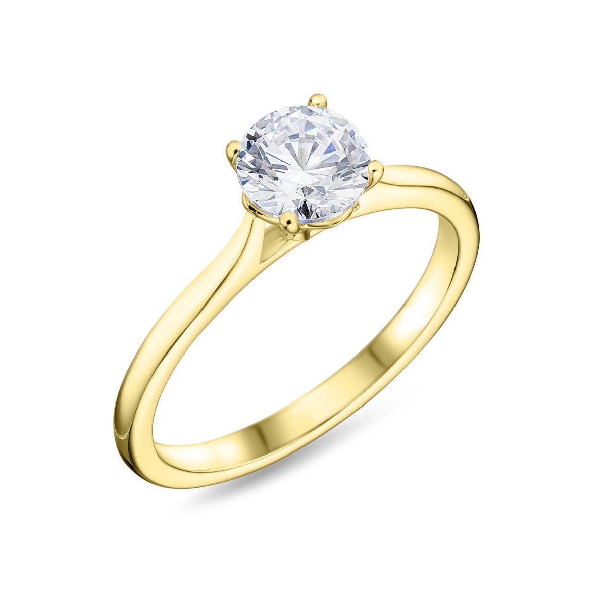 Solitaire Four - Claw Open Tapered Engagement Ring - Samuel Perry