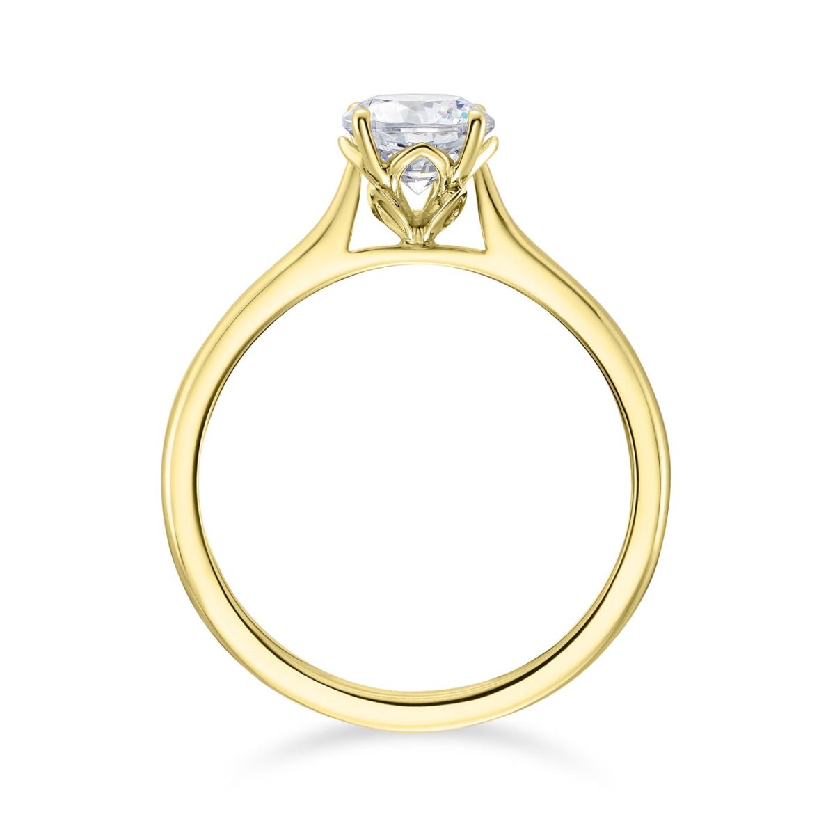 Solitaire Four - Claw Open Tapered Engagement Ring - Samuel Perry