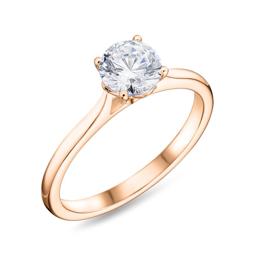 Solitaire Four - Claw Open Tapered Engagement Ring - Samuel Perry