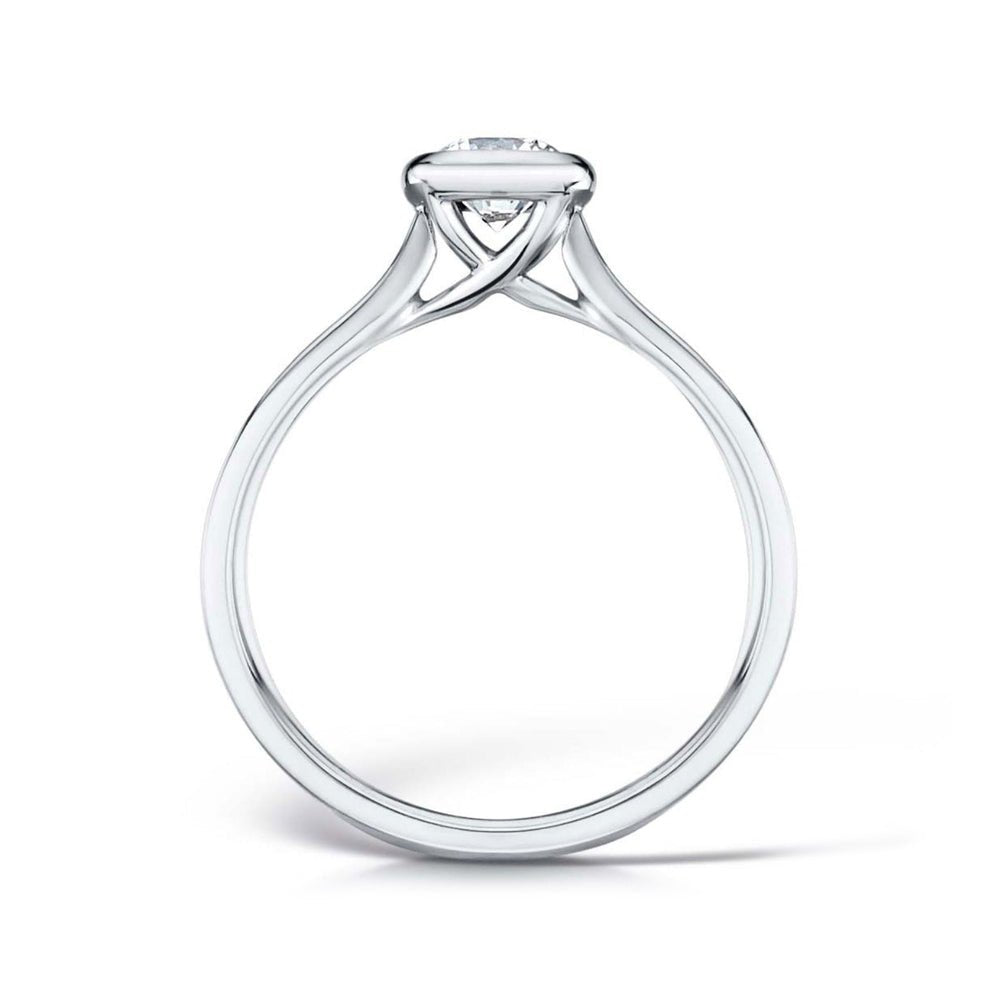 Solitaire Rub - Over Tapered Court Engagement Ring - Samuel Perry