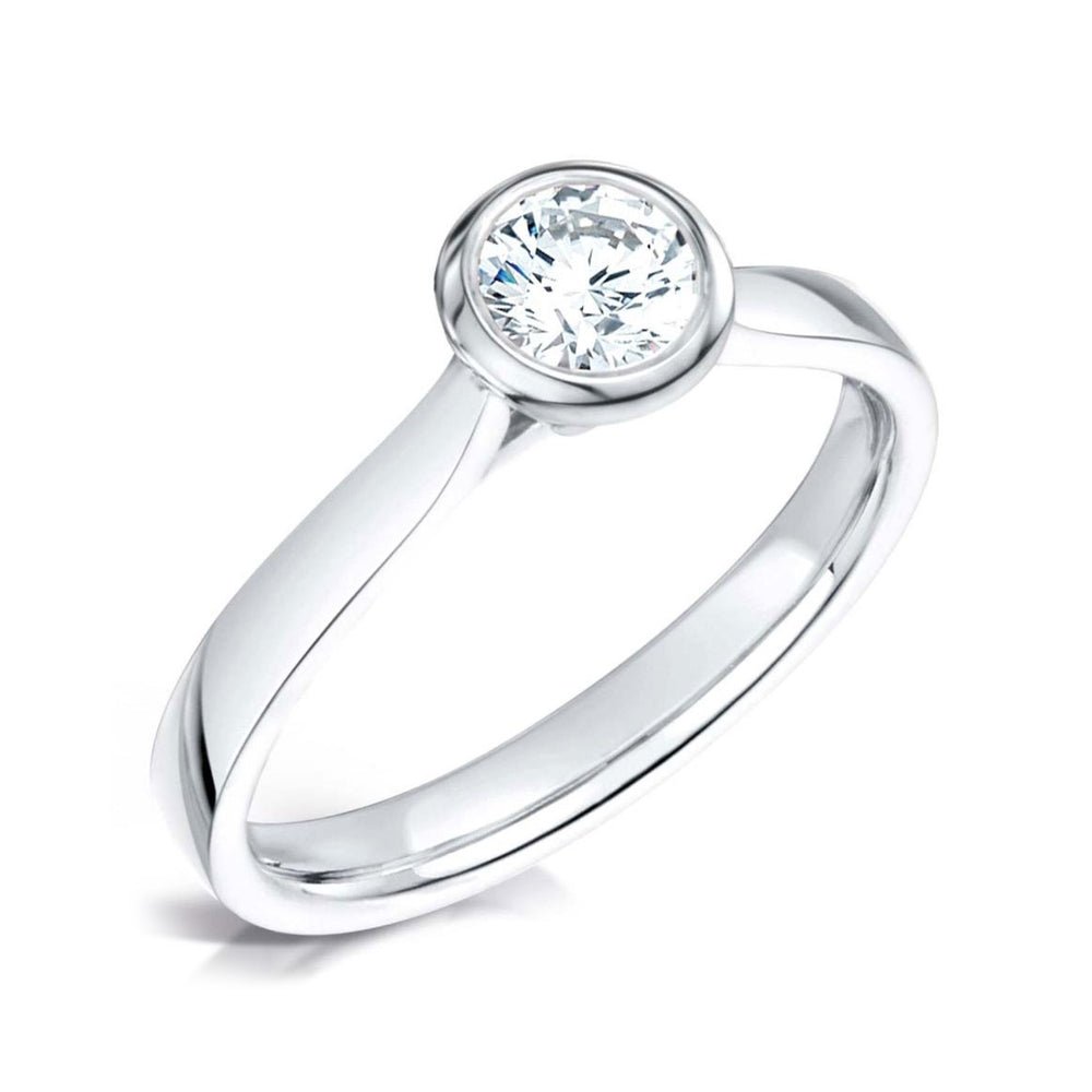 Solitaire Rub - Over Tapered Court Engagement Ring - Samuel Perry