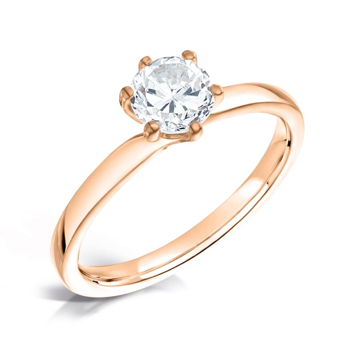 Solitaire Six - Claw Crossover Wedfit Style Court Engagement Ring - Samuel Perry