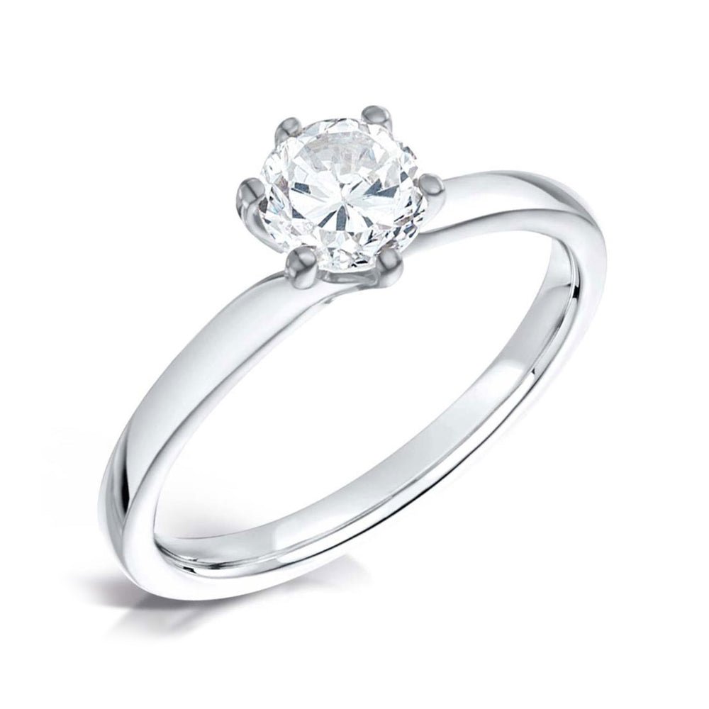 Solitaire Six - Claw Crossover Wedfit Style Court Engagement Ring - Samuel Perry