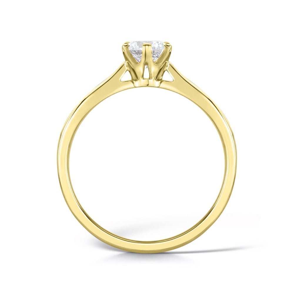 Solitaire Six - Claw Rex Engagement Ring with Tapered Daylight Shoulders - Samuel Perry