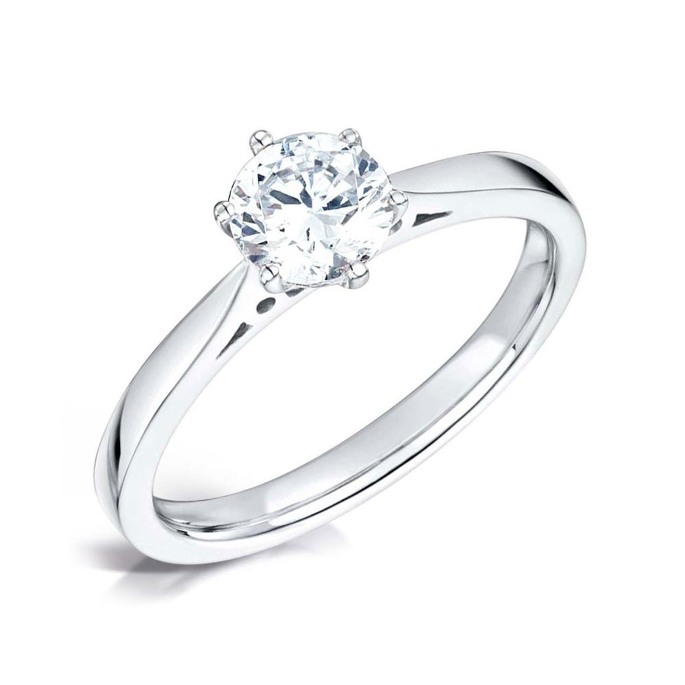 Solitaire Six - Claw Tapered Chenier Court Engagement Ring - Samuel Perry