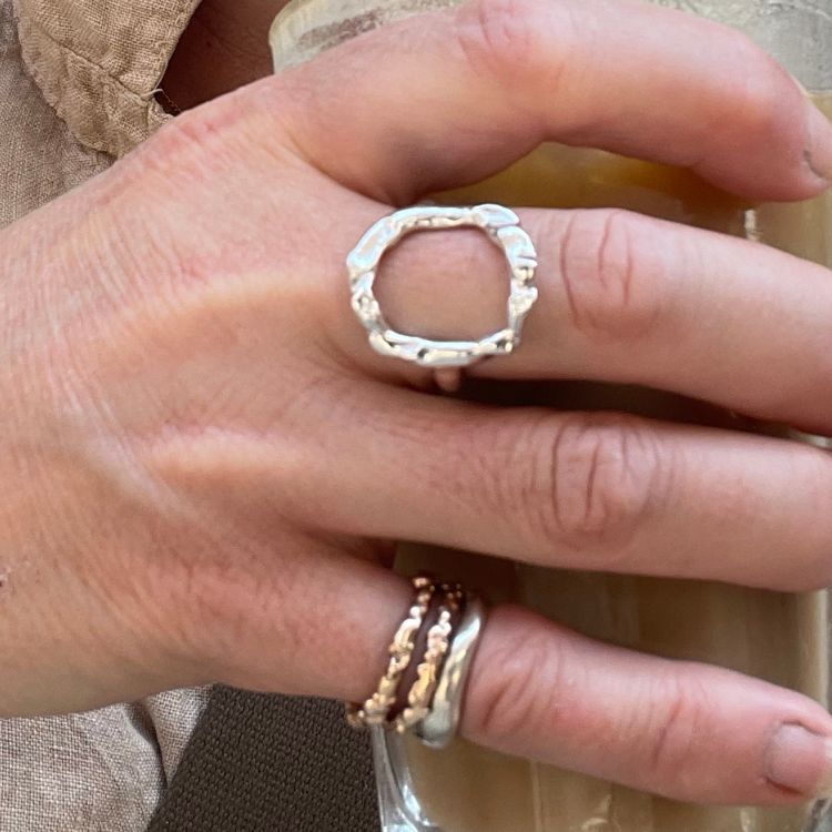 Statement Silver Halo Ring - Samuel Perry