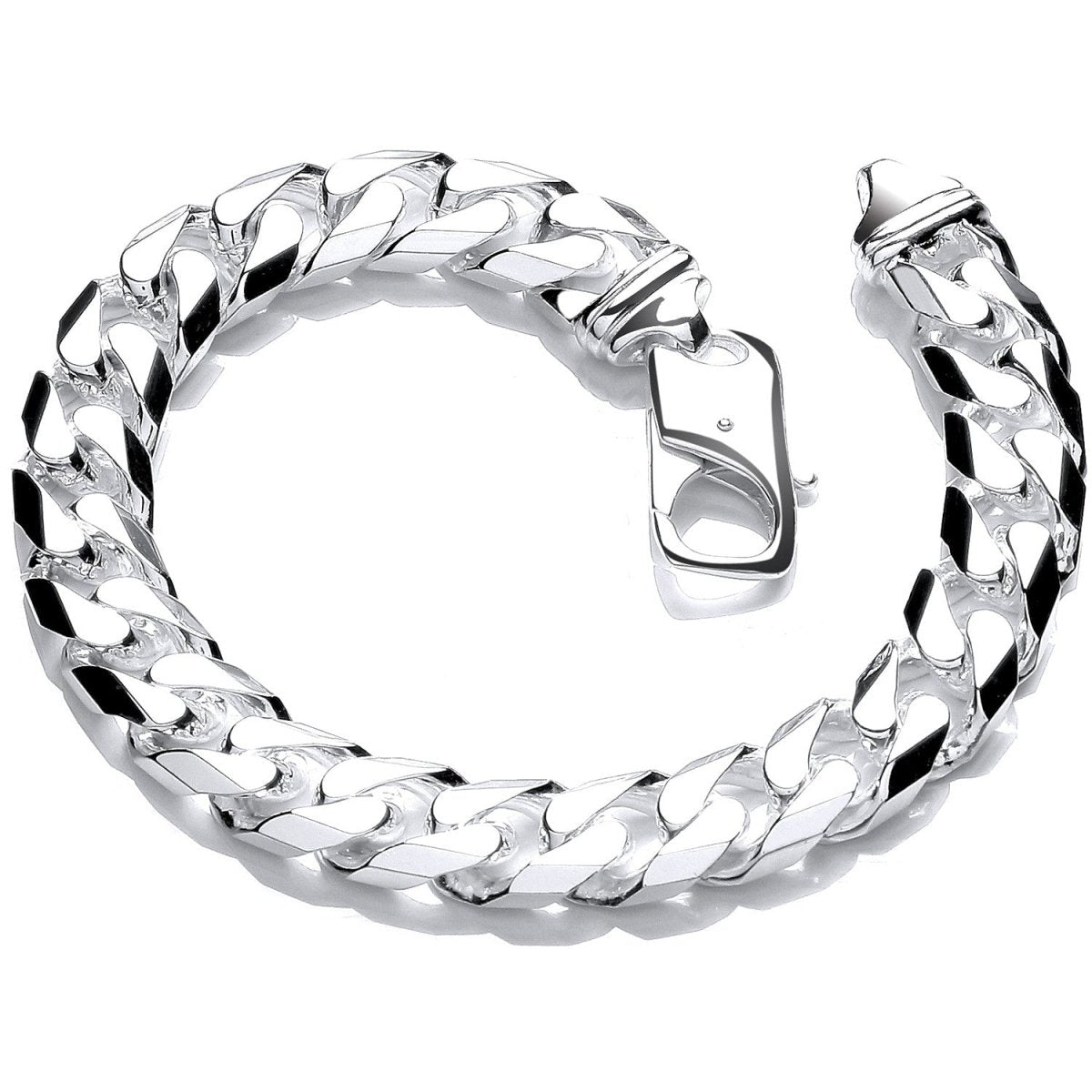 Sterling Silver 10.5mm Luxury Curb Gents 8" Bracelet - Samuel Perry