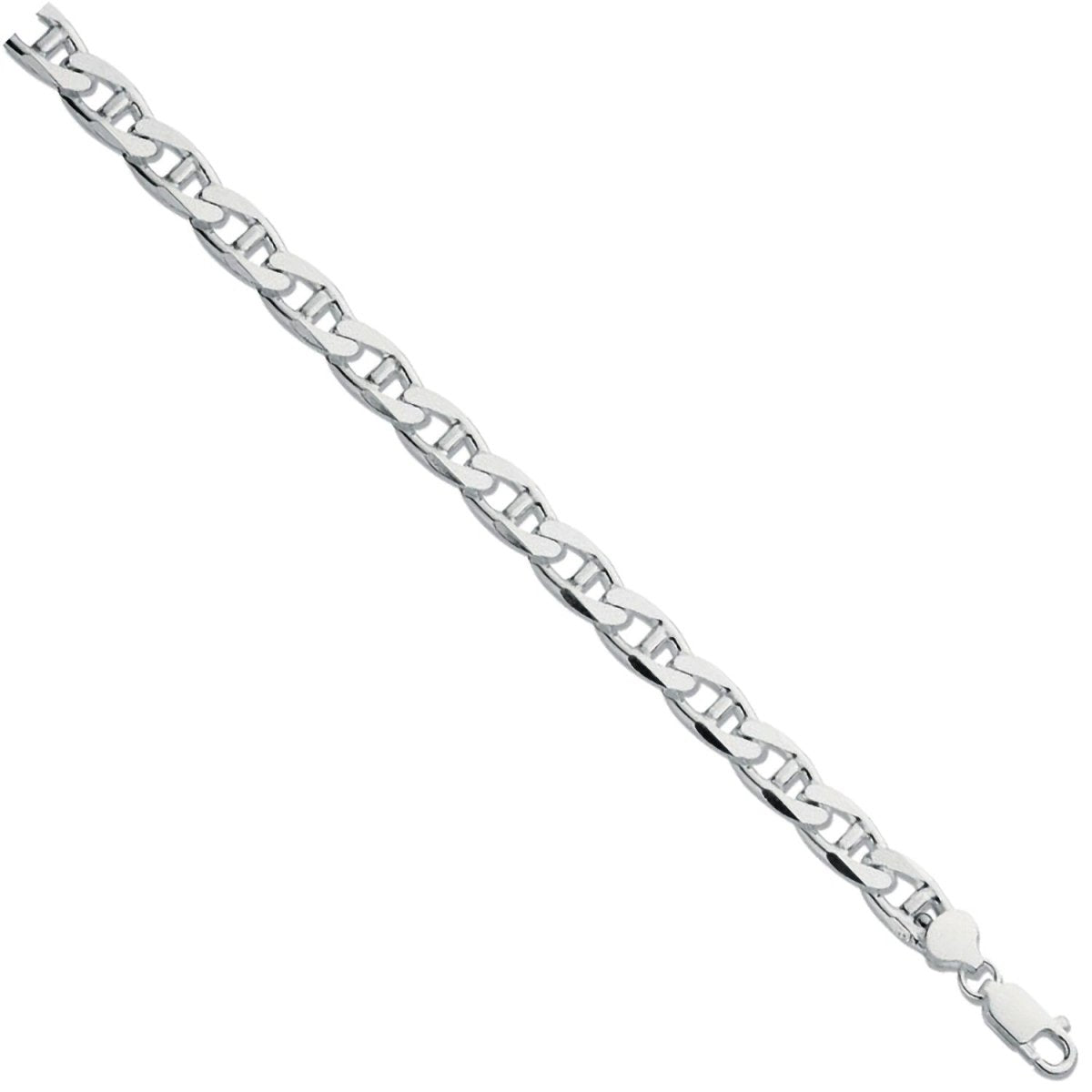 Sterling Silver 10mm Anchor Gents 8" Bracelet - Samuel Perry