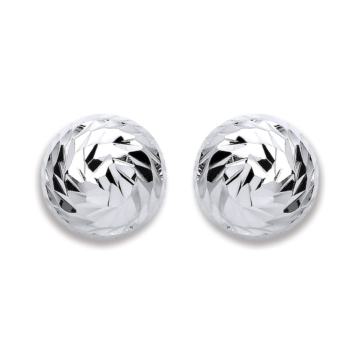 Sterling Silver 10mm Disco Half Ball Earrings - Samuel Perry