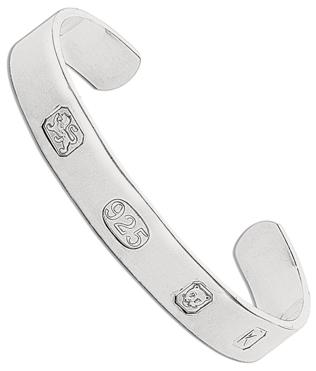 Sterling Silver 10mm Elegant Hallmark Bangle - Samuel Perry